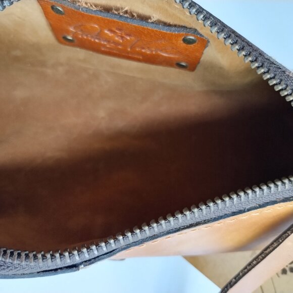 Patricia Nash Isla Oblong Case Riot Rust Leather Pencil Cosmetic Bag NWT - Picture 6 of 16